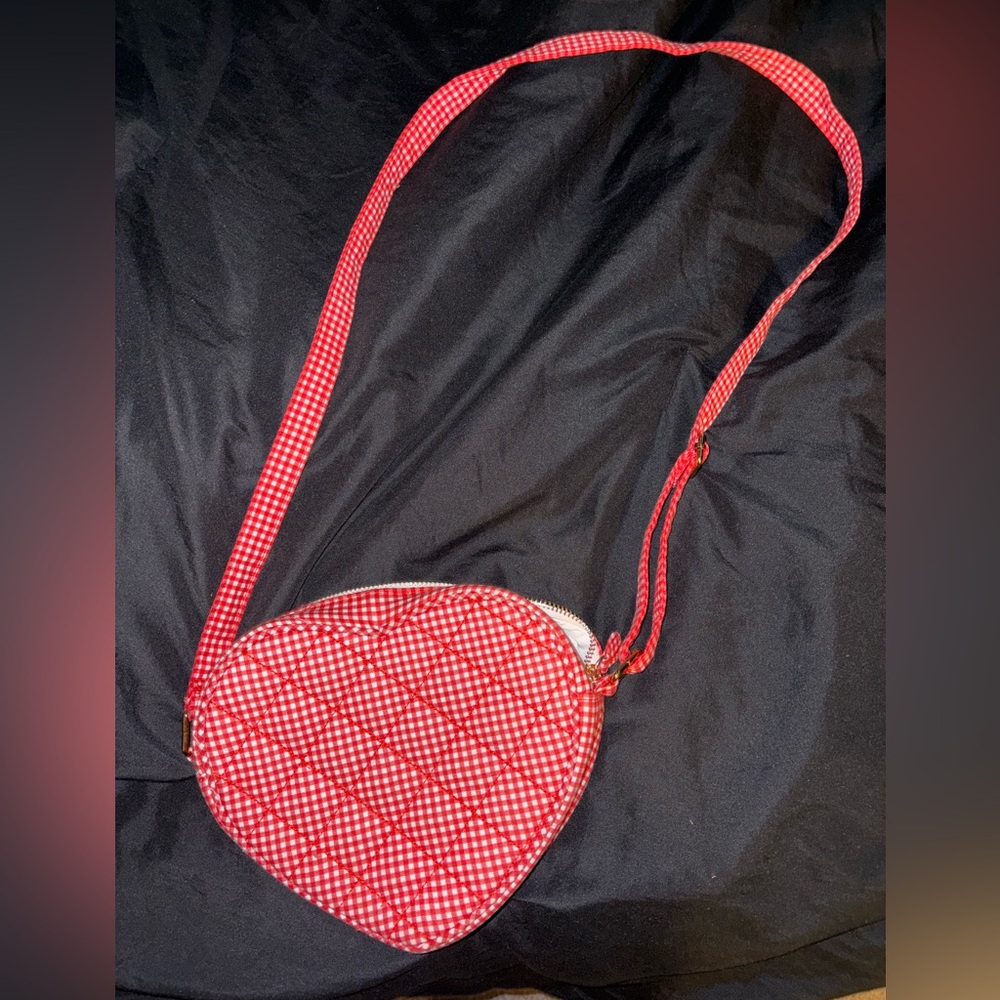 Aerie Red Checkered Crossbody Bag